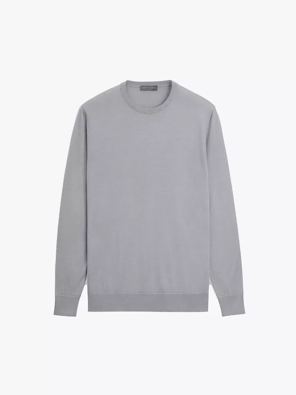 SILVER GREY CASHMERE-BLEND CREWNECK KNITWEAR