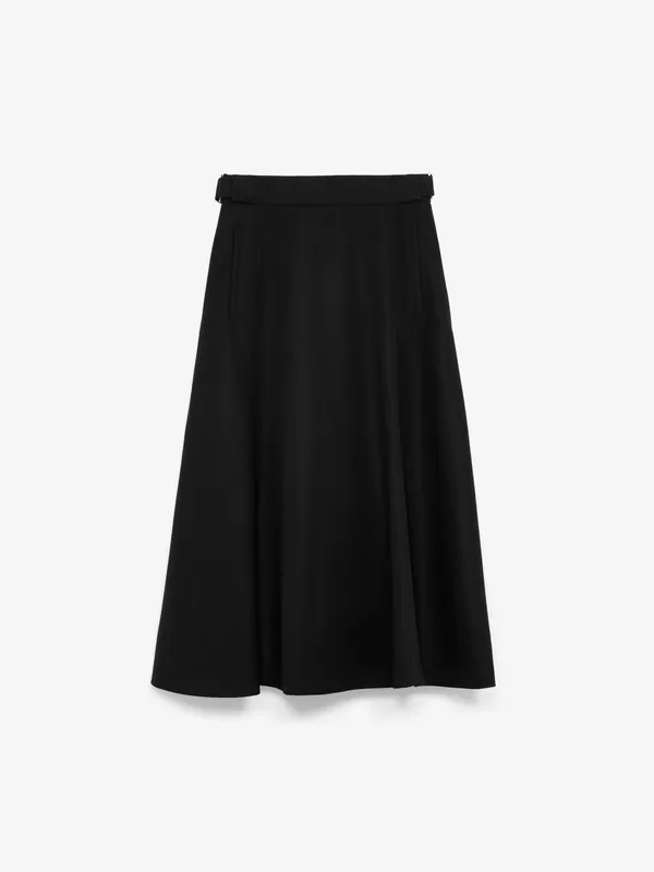 A-LINE WOOL-BLEND SKIRT IN BLACK
