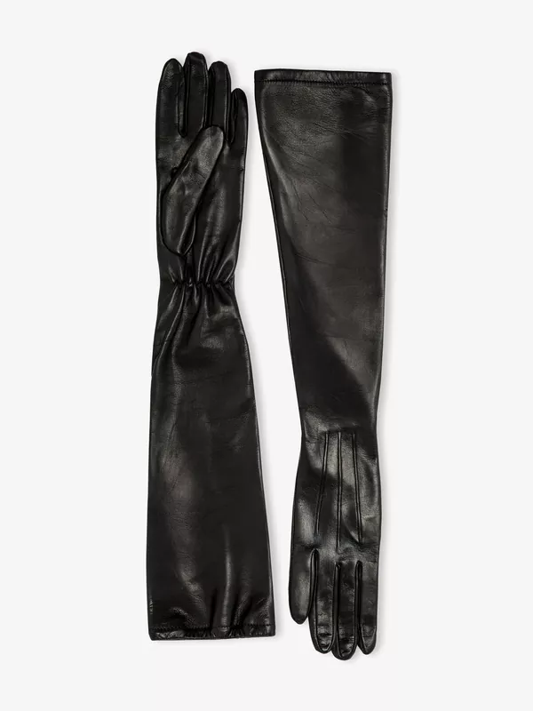 黑色羔羊皮长手套「限量6副」