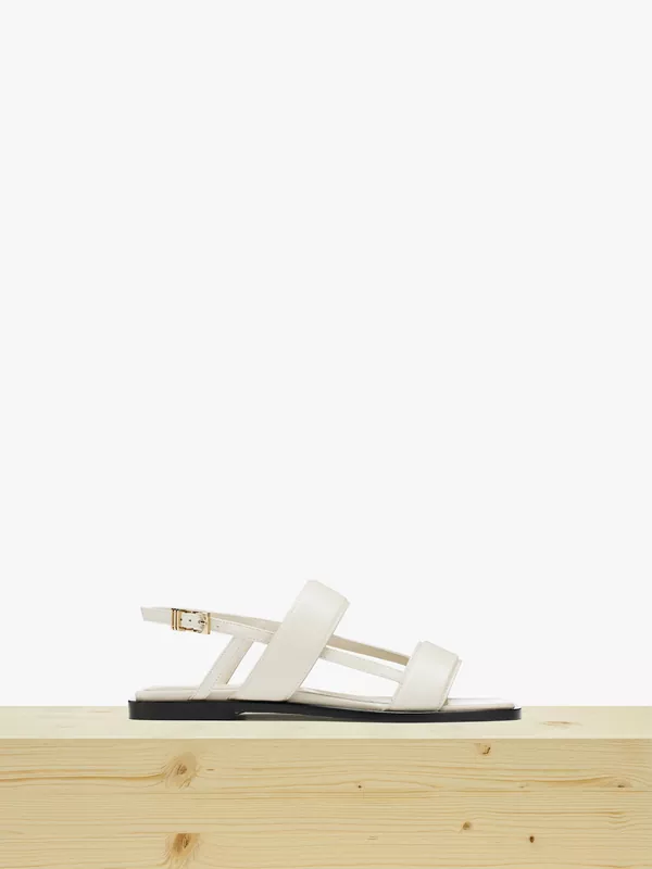 Bone Nappa Leather Sandals